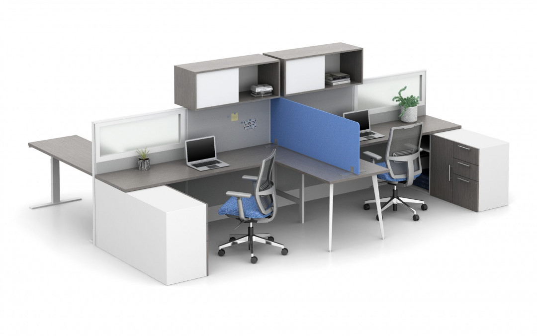 Divi with PET Freestanding Screen for division of shared workstation